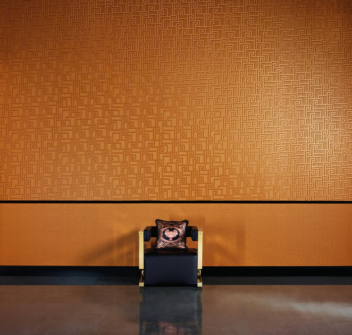 Versace Home Unitapete Orange 962382 Luxus Vlies Designertapete Tapete Design