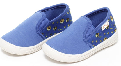 Kinder Sneaker Slipper Unisex Freizeitschuhe Schuhe Halbschuhe emoji Smiley blau