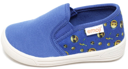 Kinder Sneaker Slipper Unisex Freizeitschuhe Schuhe Halbschuhe emoji Smiley blau
