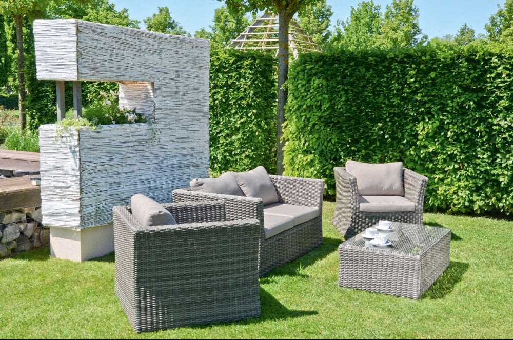 Garten Lounge Sitzgruppe Relax Sofa + Tisch + Sessel Terrasse Möbel Rattan Optik