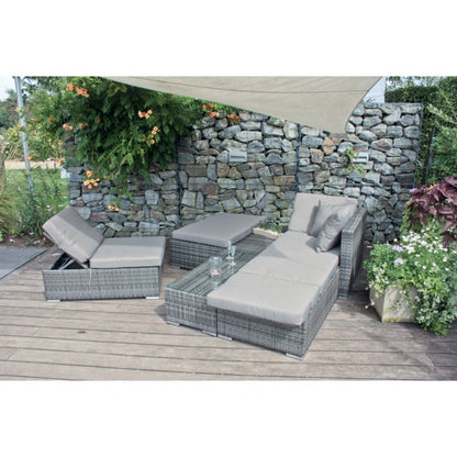 Garten Lounge Sitzgruppe Relax Sofa + Tisch + Sessel Terrasse Möbel Rattan Optik