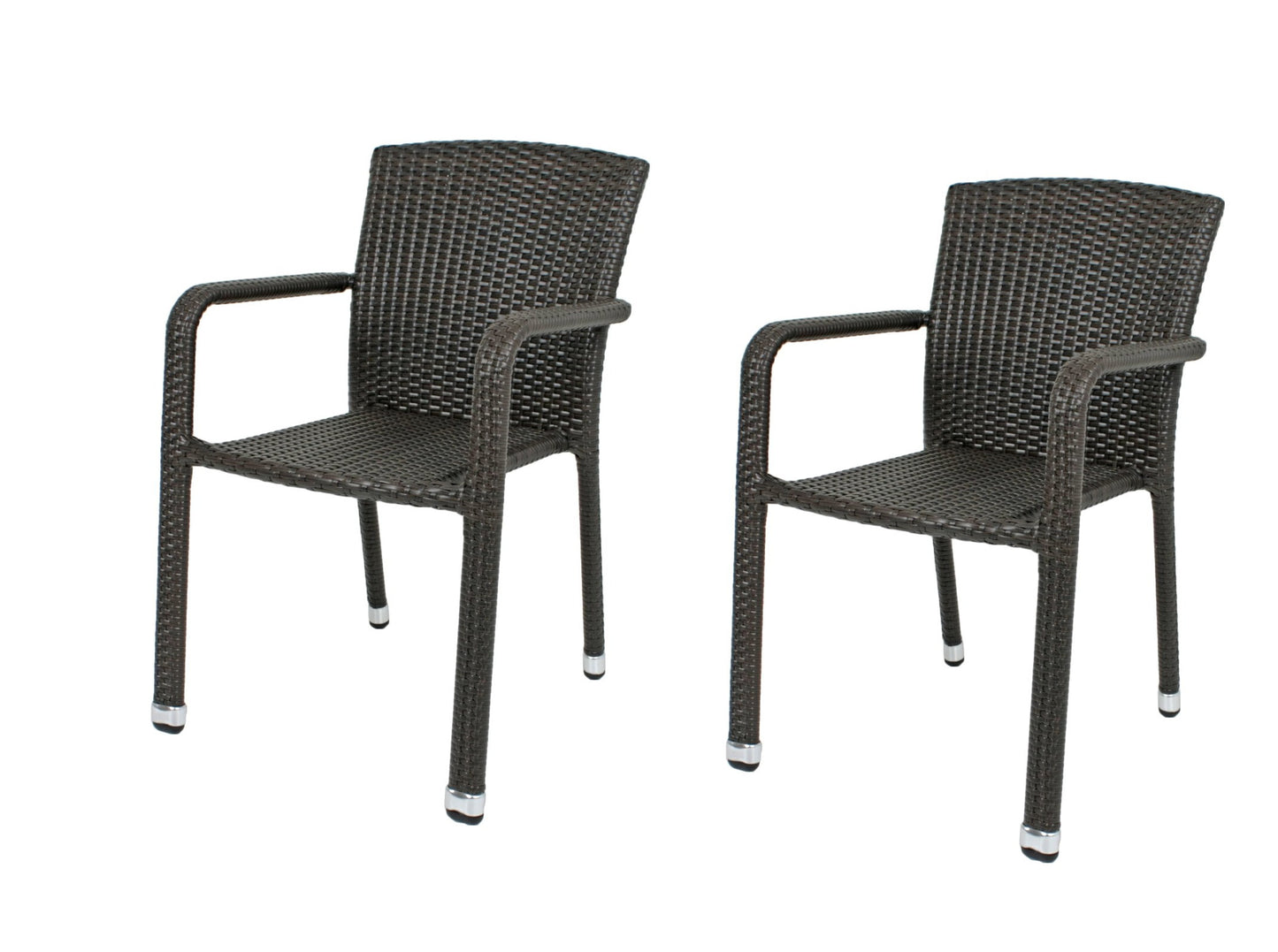 2x Garten Stapelstuhl Armstuhl Balkon Terrasse Stuhl Stühle Sessel Rattan Optik