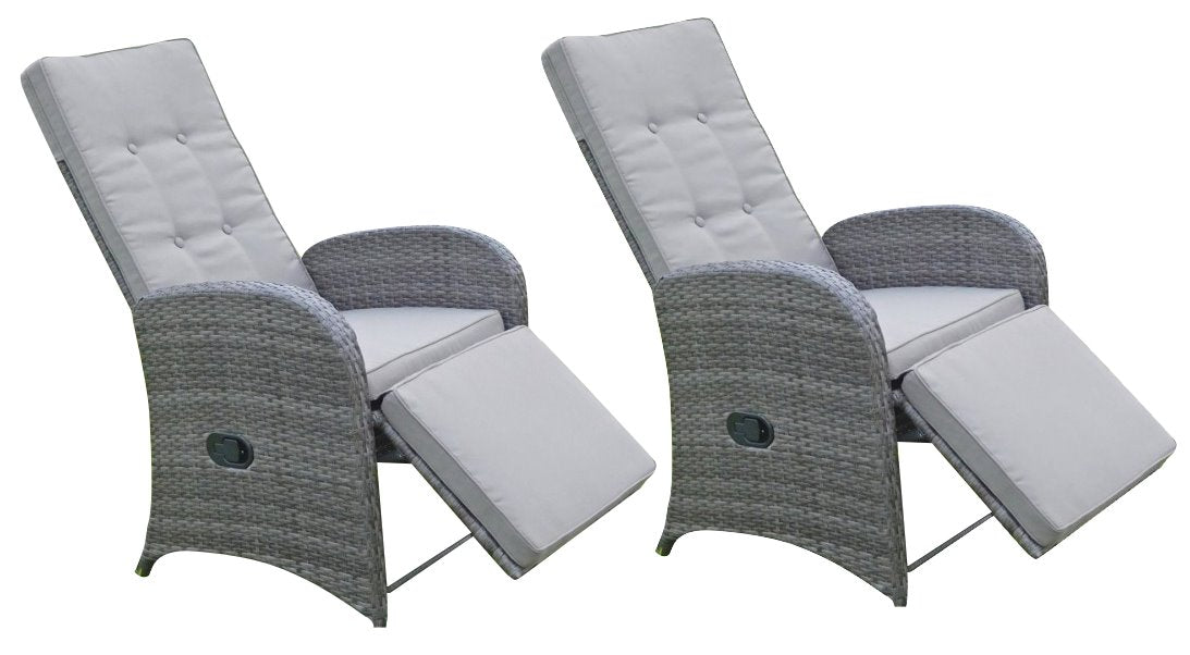 2x Garden Pleasure Polyrattan Relaxsessel Garten Sessel Lounge Terrasse Liege