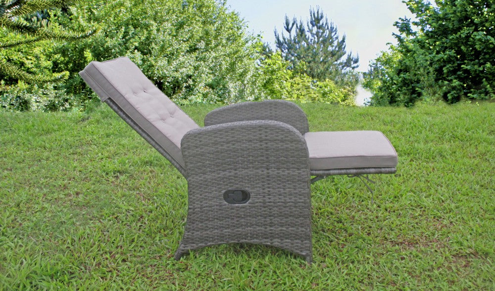 2x Garden Pleasure Polyrattan Relaxsessel Garten Sessel Lounge Terrasse Liege