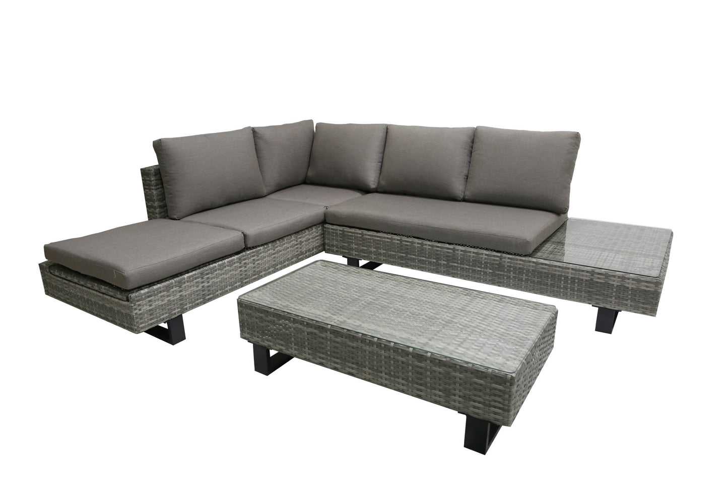 Luxus Lounge Eckgruppe 3-tlg. Garten Sitzgruppe Rattan Optik Gartenmöbel Sofa