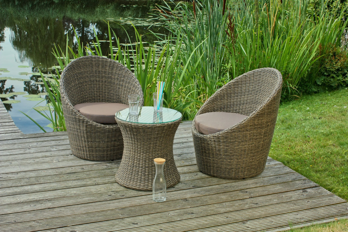 Garden Pleasure Club Set Sitzgruppe Garten Sessel Lounge Tisch Rattan Optik