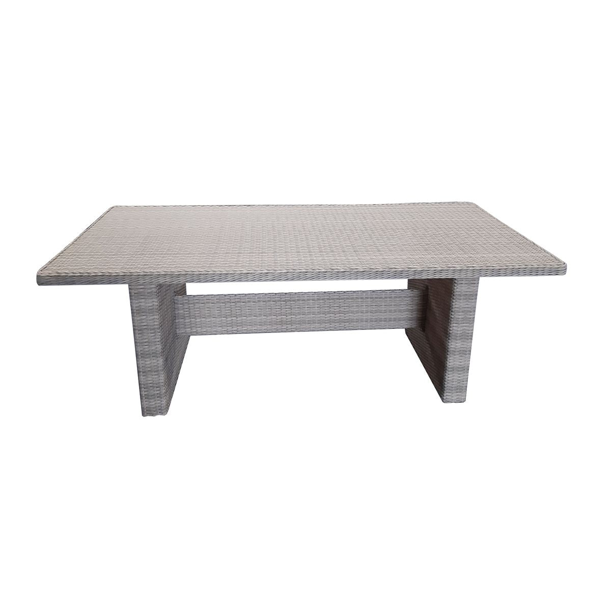 Polyrattan Gartentisch 200x100 Glastisch Esstisch Gartenmöbel Tisch Metall