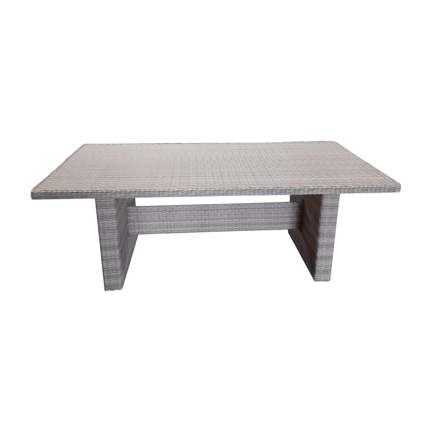 Polyrattan Gartentisch 200x100 Glastisch Esstisch Gartenmöbel Tisch Metall
