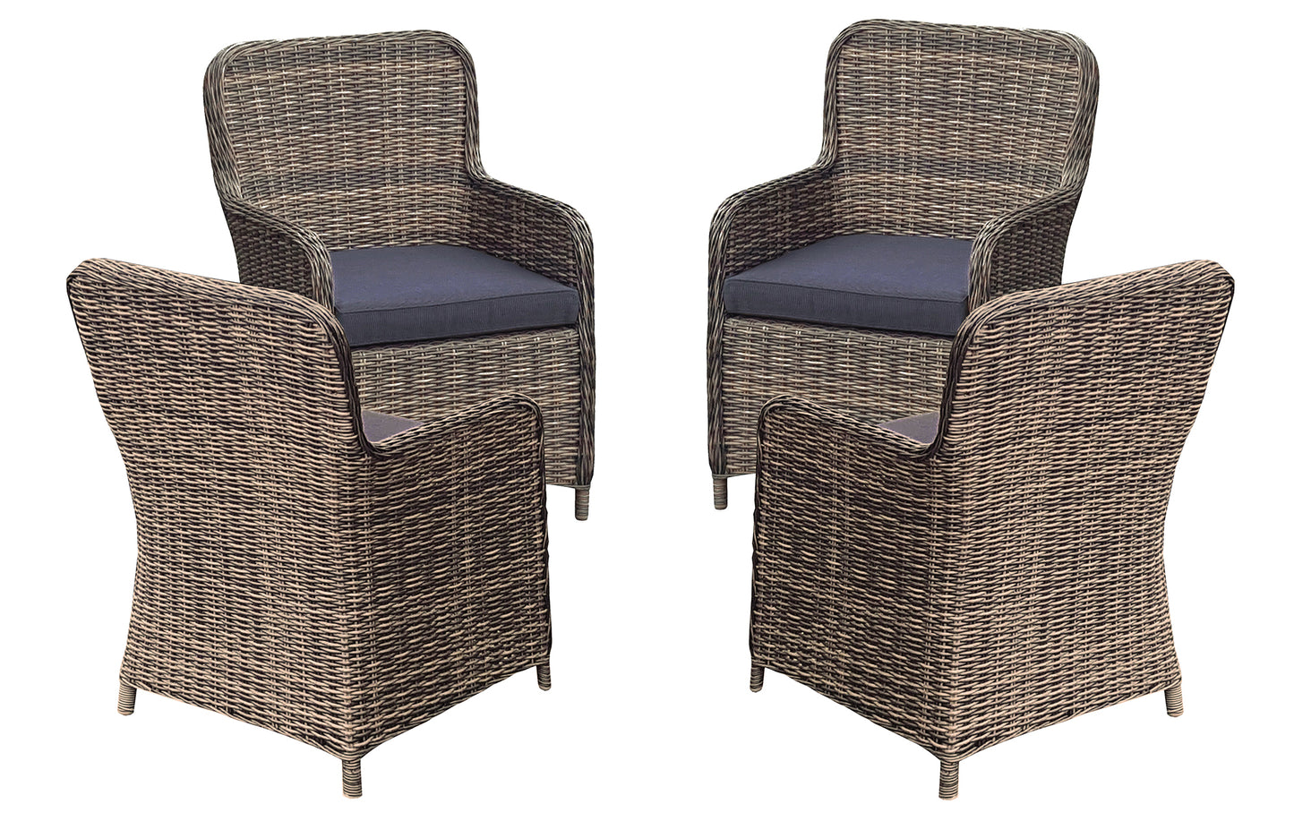 4x Polyrattan Sessel Stuhl Gartenstuhl Rattan Optik Korbsessel Gartensessel