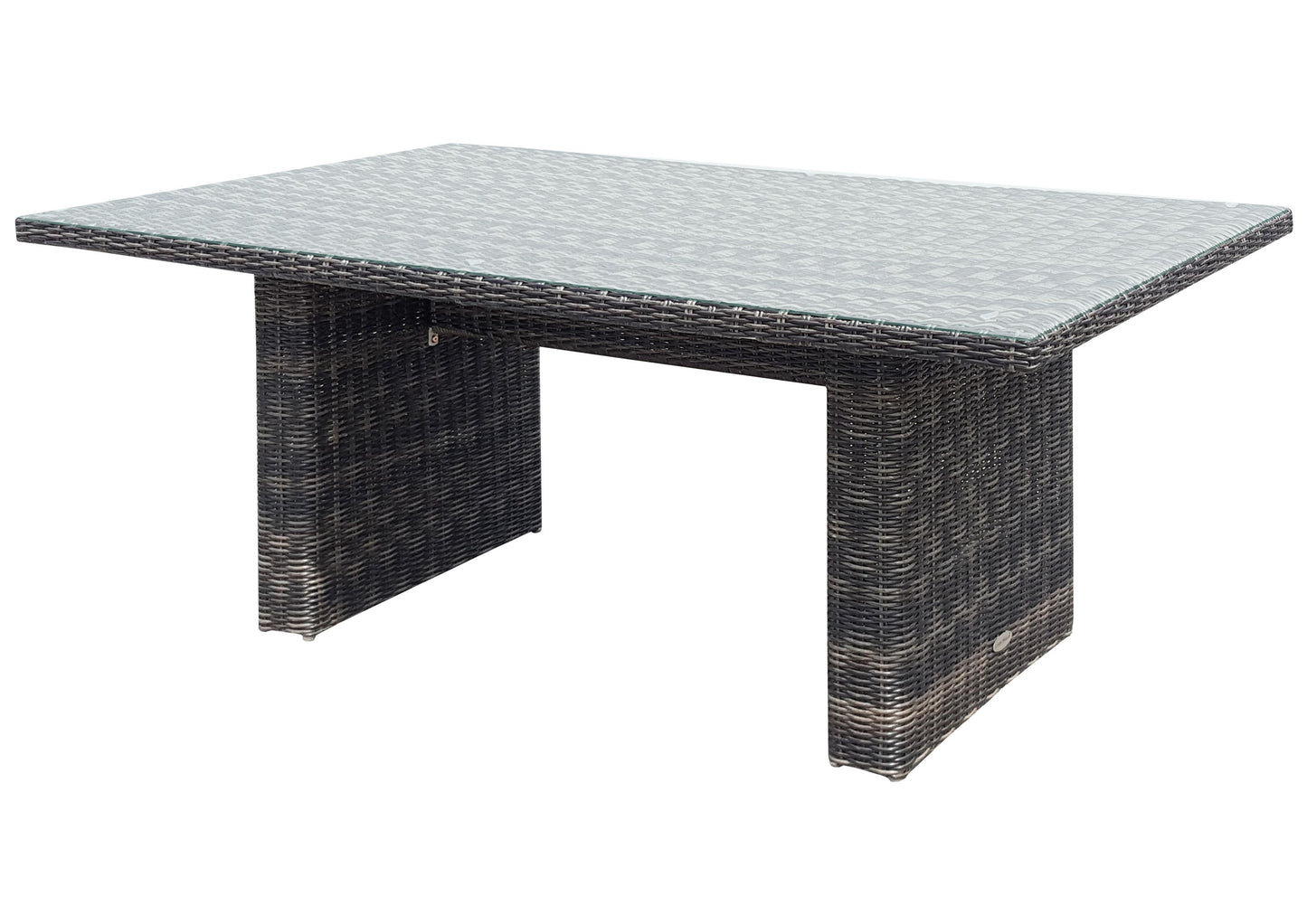 Polyrattan Gartentisch 200x100 Glastisch Esstisch Gartenmöbel Tisch Metall