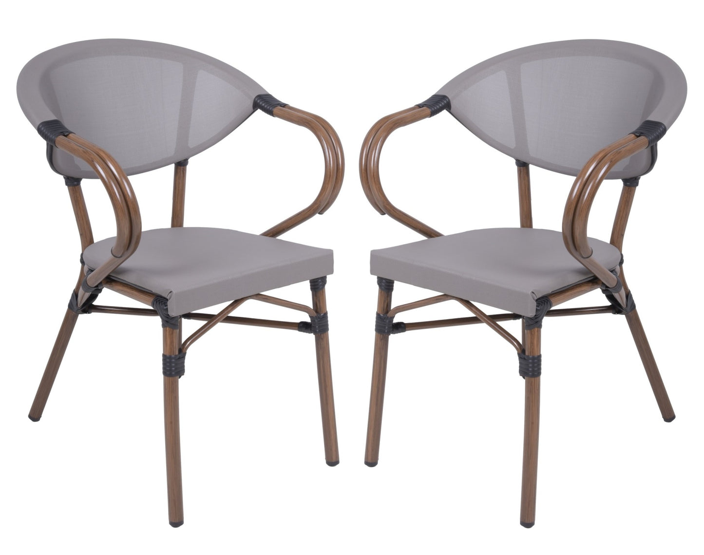 2er Set Stapelstuhl Toskana Garten Terrasse Stuhl Essstuhl Gartenmöbel braun