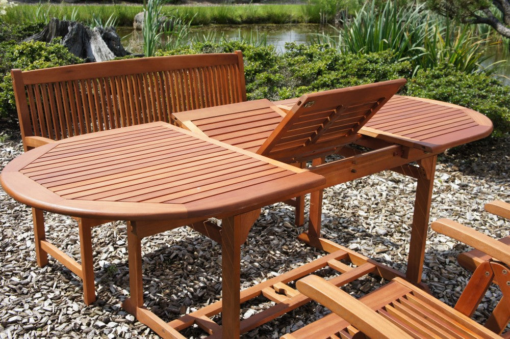 Garden Pleasure Garten Tisch Stockholm Eukalyptus Holz Esstisch oval ausziehbar