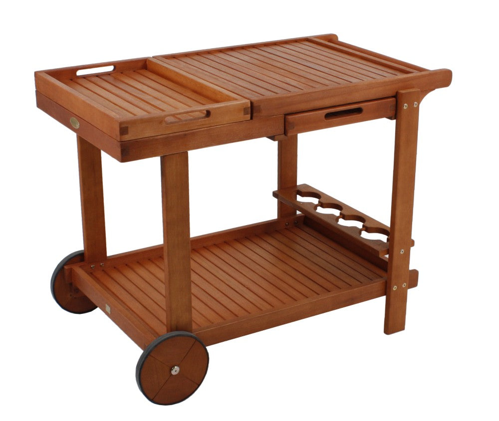 Garden Pleasure Servierwagen Hayward Eukalyptus Holz Teewagen Küchenwagen