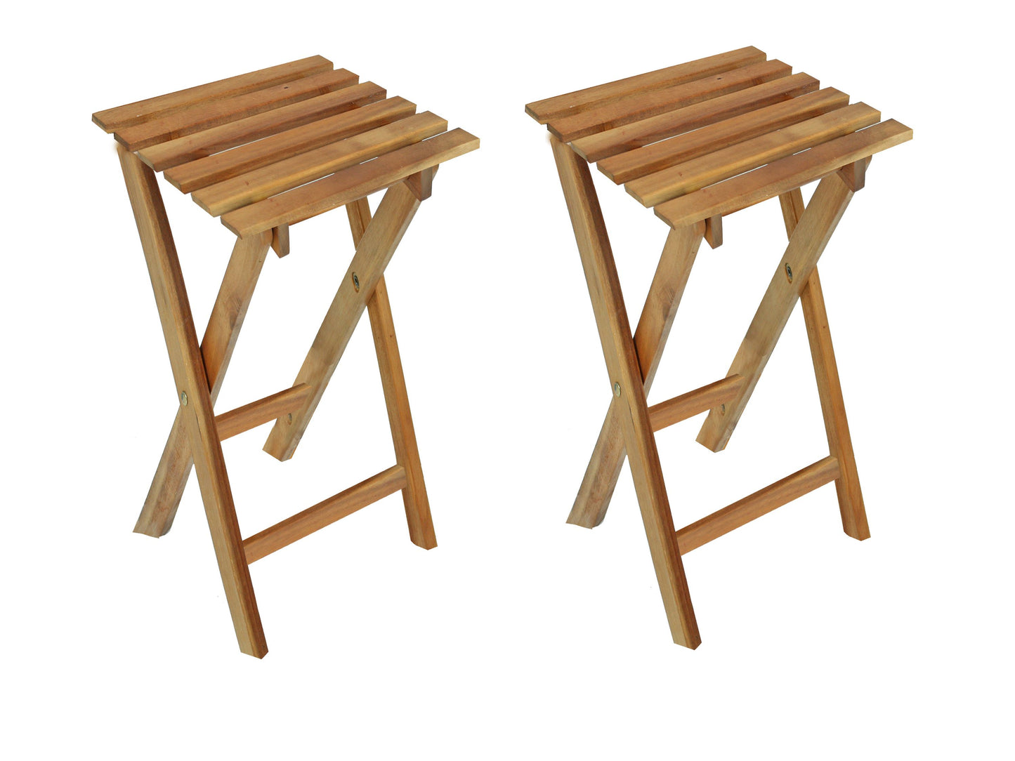 2x Hocker Eukalyptus Klapphocker FSC Holz Gartenhocker Garten Beistelltisch Holz