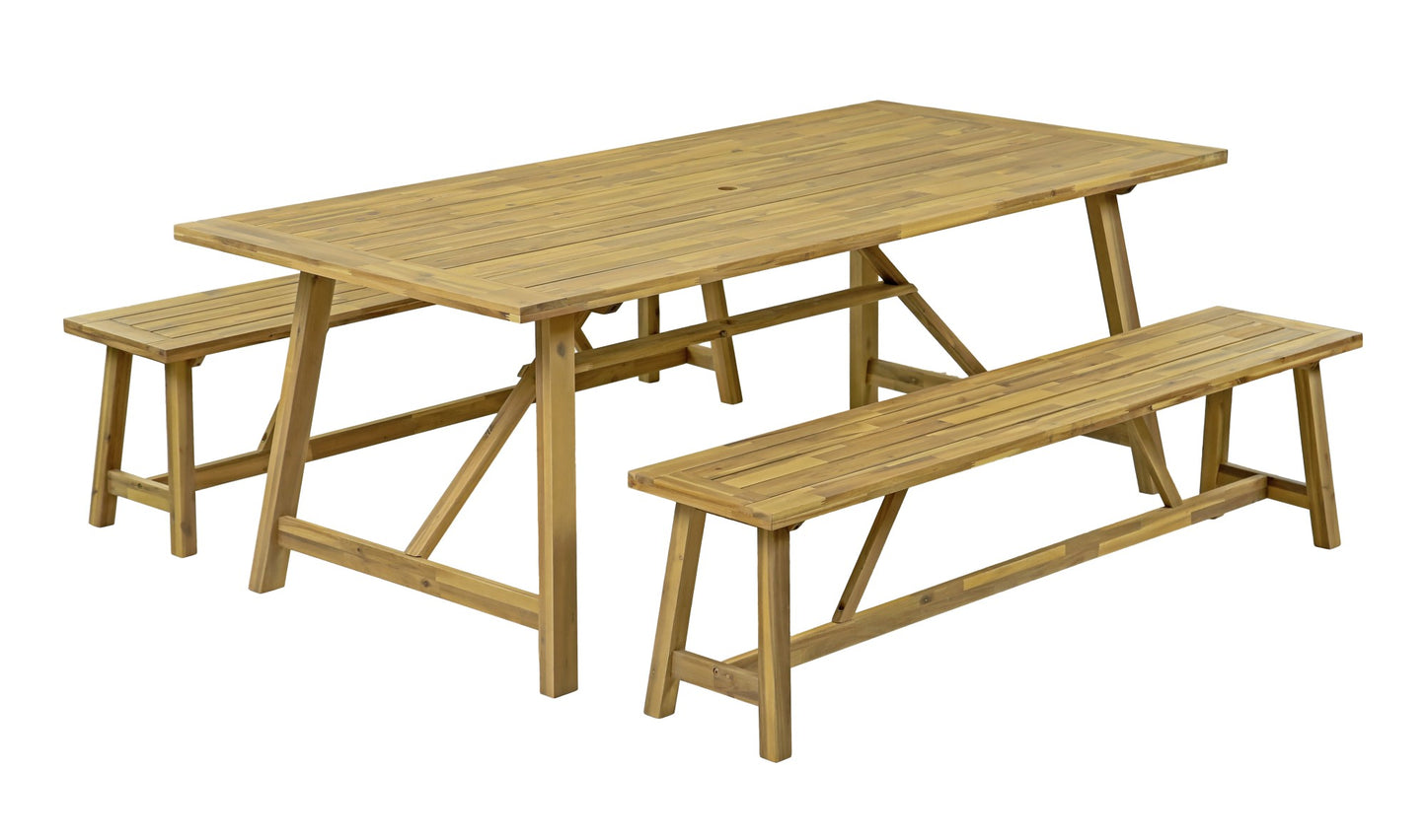 Sitzgruppe SYDNEY 3-tlg. Akazie Gartenmöbel Sitzgarnitur Garten Outdoor Holz