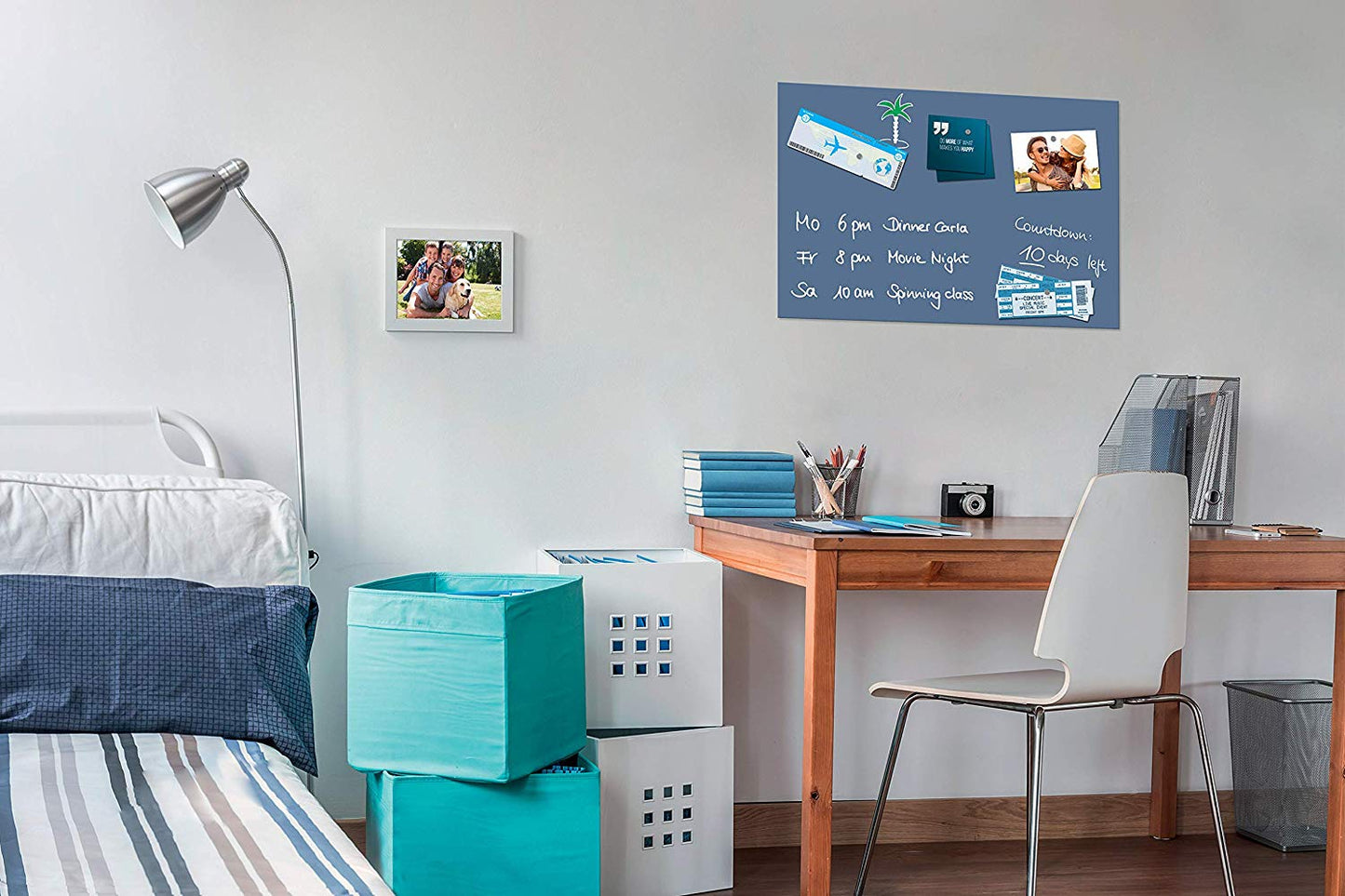 Sigel B1207 Glas Magnettafel blau 60 x 40 cm Magnetboard Tafel Whiteboard