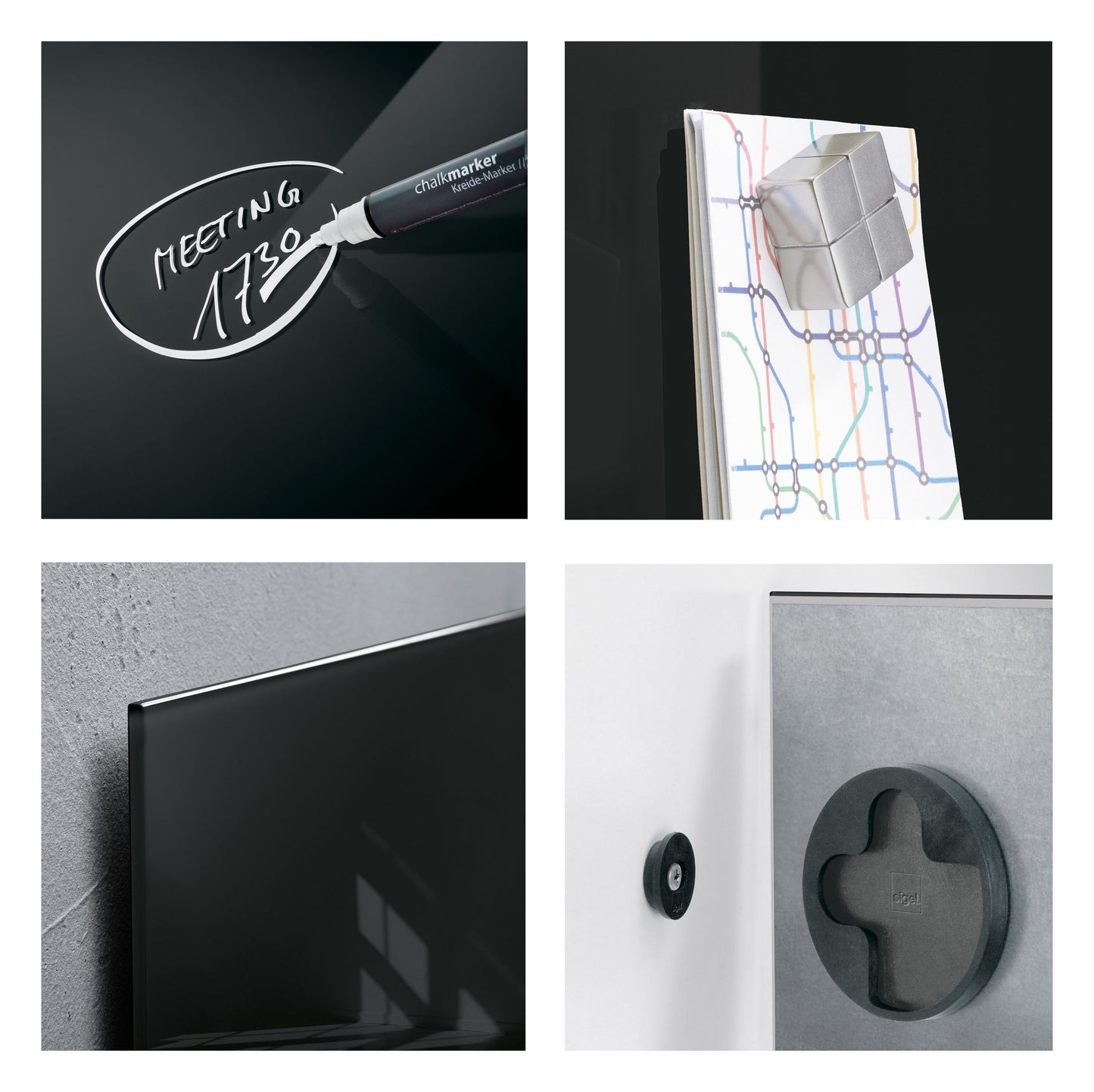 Sigel Glas Magnetboard Artverum 91x46 Whiteboard Magnet Wand Tafel Memoboard