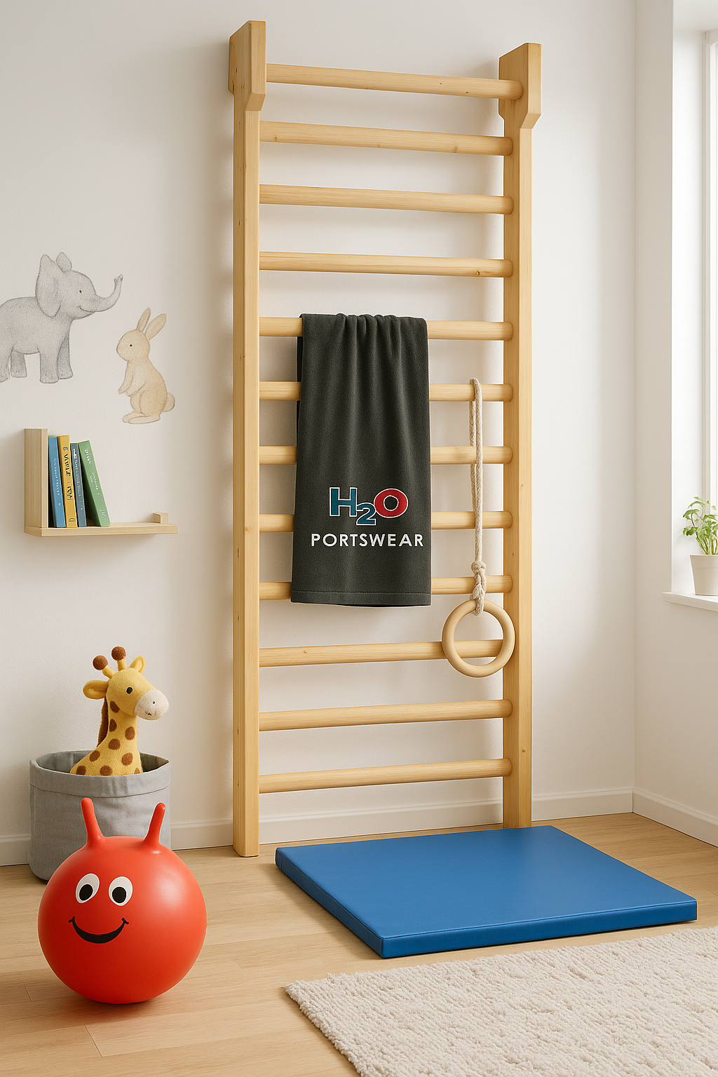 225x70cm Solide Holz Kletterwand Sprossenwand Massivholz 100 Kg belastbar Sport