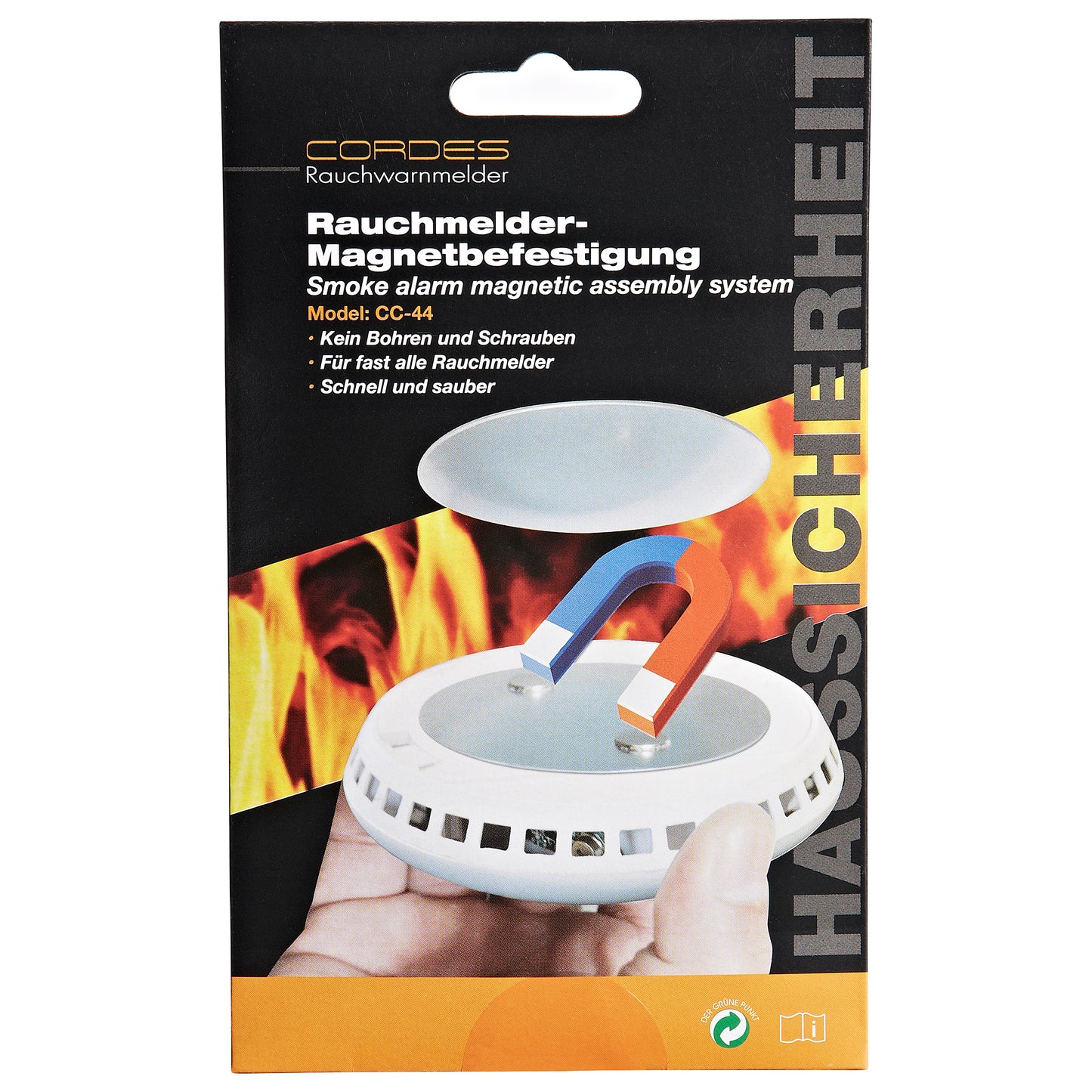 5x CC-44 Magnet Befestigung Rauchmelder Zubehör Pad 3M Halter Rauchwarnmelder