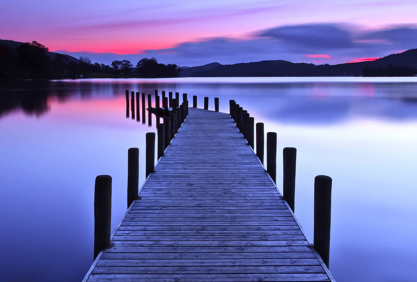 A.S. Création Vlies Fototapete See Panorama DD119037 Landschaft Pink Designwall