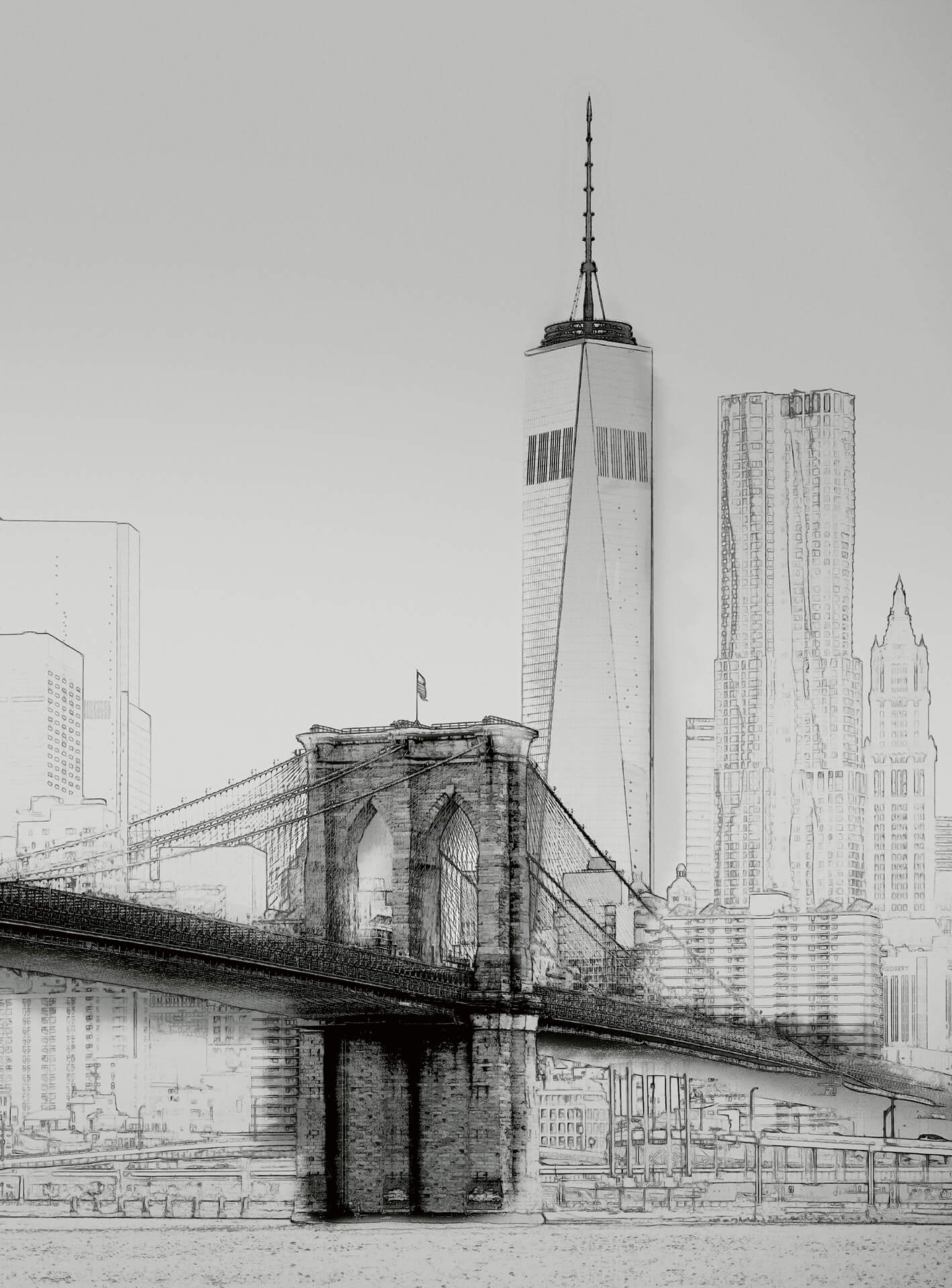 A.S. Création Vlies Fototapete New York - Art Illustration DD119054 Skyline