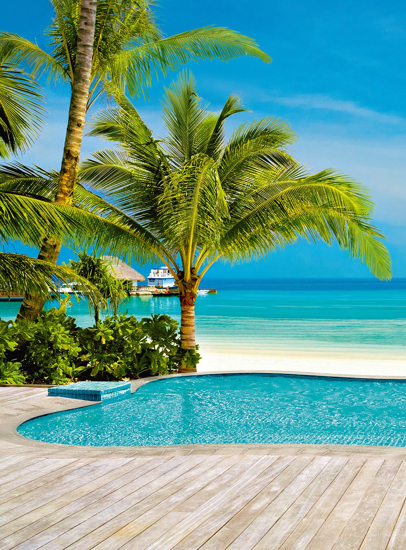 A.S. Création Vlies Fototapete Strand Pool DD119096 Palmen Designwalls 2.0