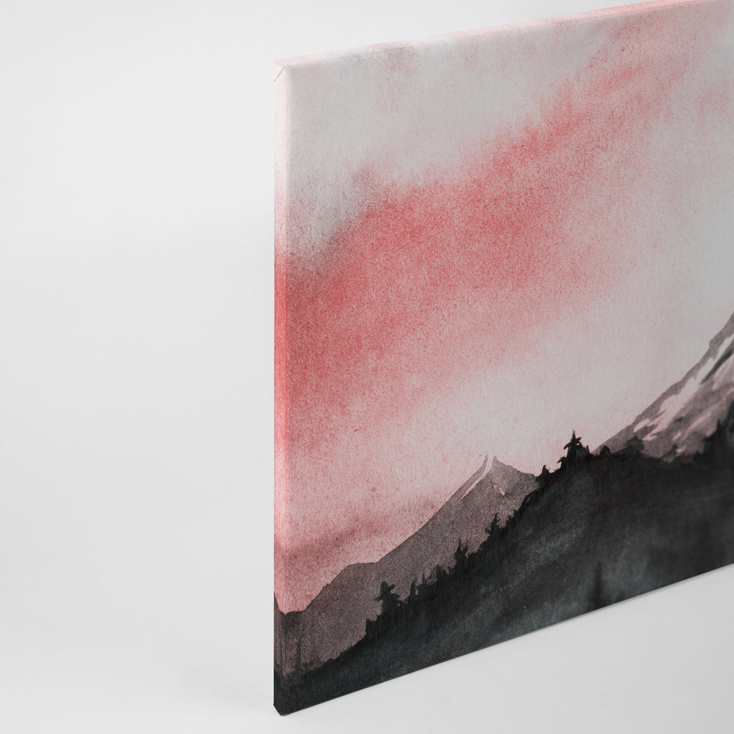 Berge Leinwandbild Rot Weiß 90x60 DD120294 Keilrahmenbild Malerei Wandbild