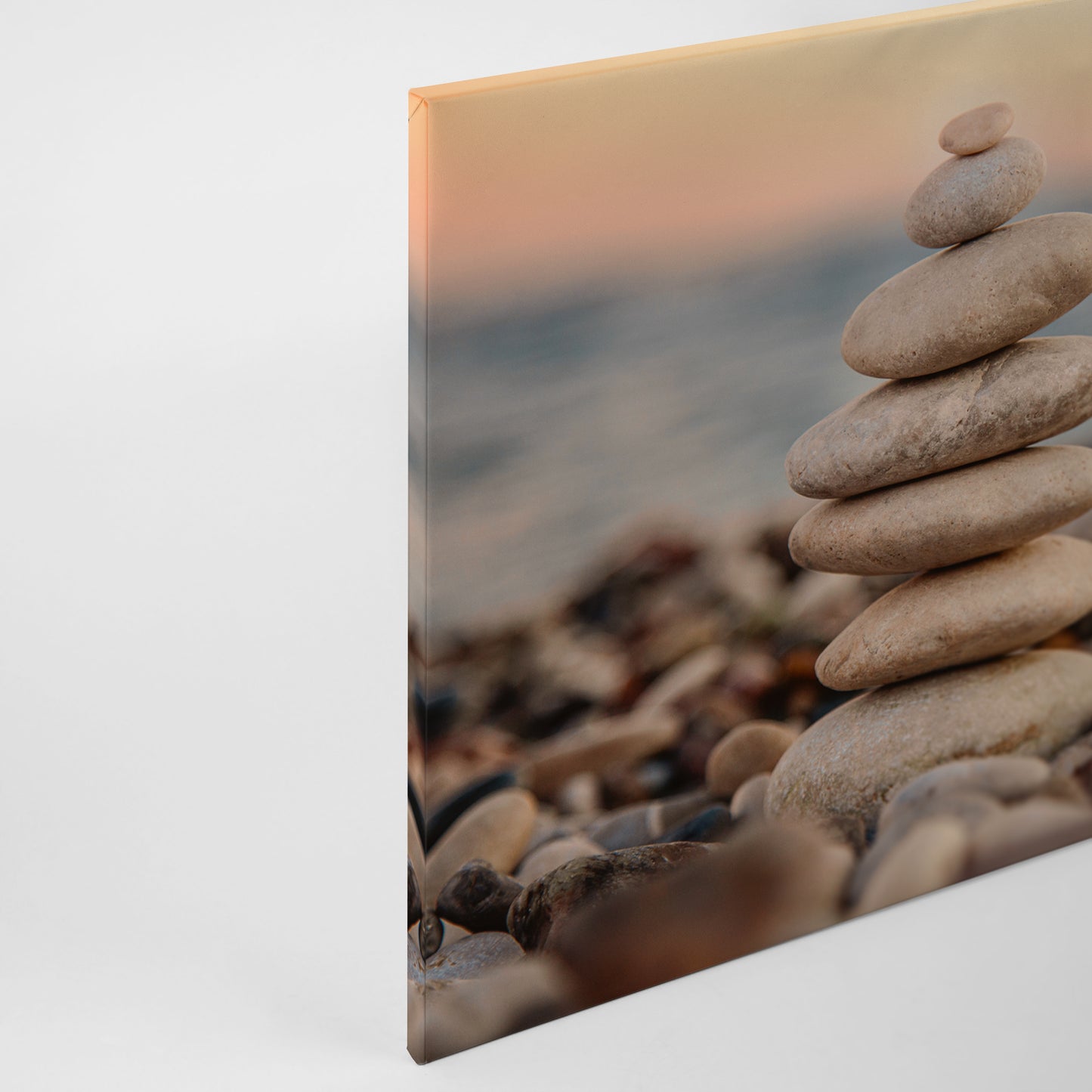 Steinturm Leinwandbild Beige Braun 90x60 DD120323 Keilrahmen Wandbild Leinwand