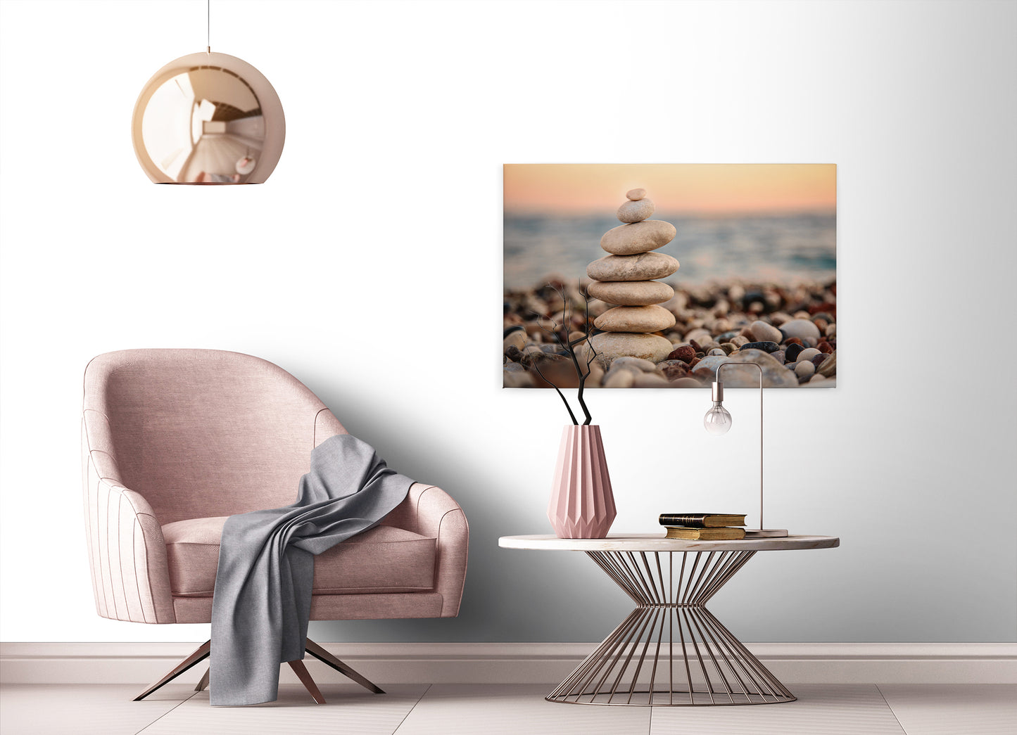 Steinturm Leinwandbild Beige Braun 90x60 DD120323 Keilrahmen Wandbild Leinwand