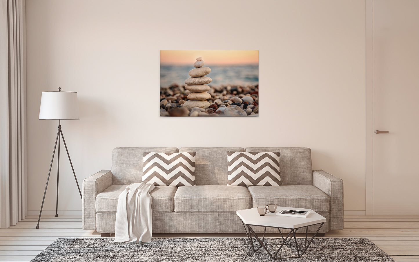 Steinturm Leinwandbild Beige Braun 90x60 DD120323 Keilrahmen Wandbild Leinwand