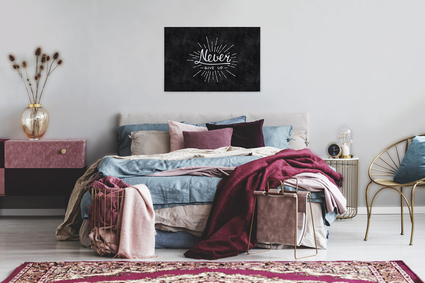 Zitate Leinwandbild Schwarz Weiß 90x60 DD120359 Keilrahmen Wandbild Leinwand
