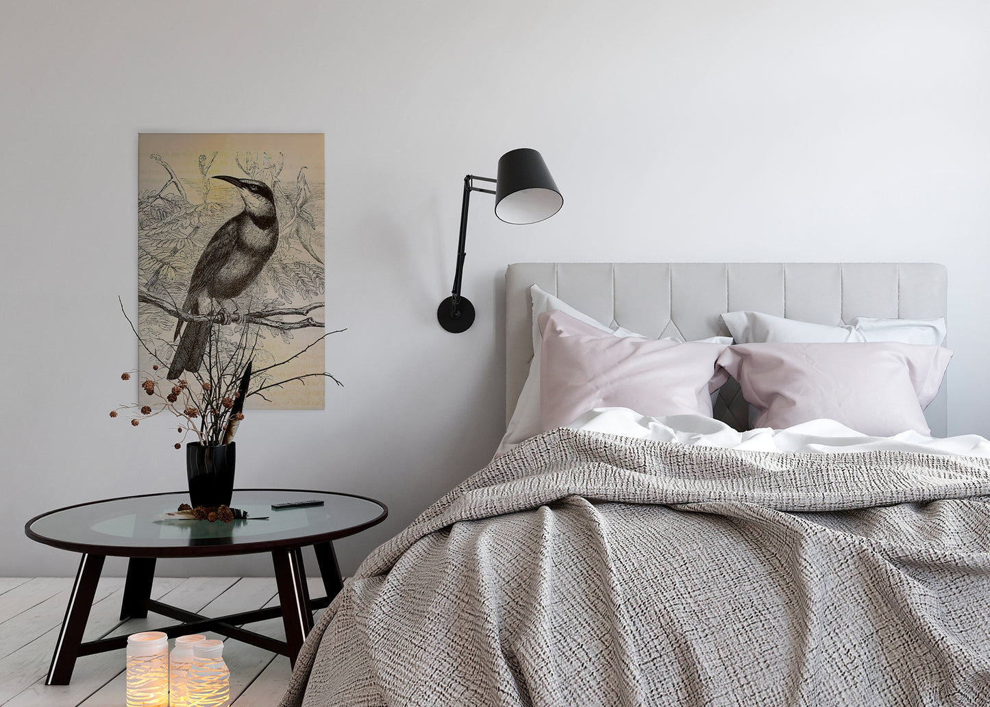 Vogel Leinwandbild Gelb Schwarz 60x90 DD120376 Keilrahmenbild Wandbild Leinwand