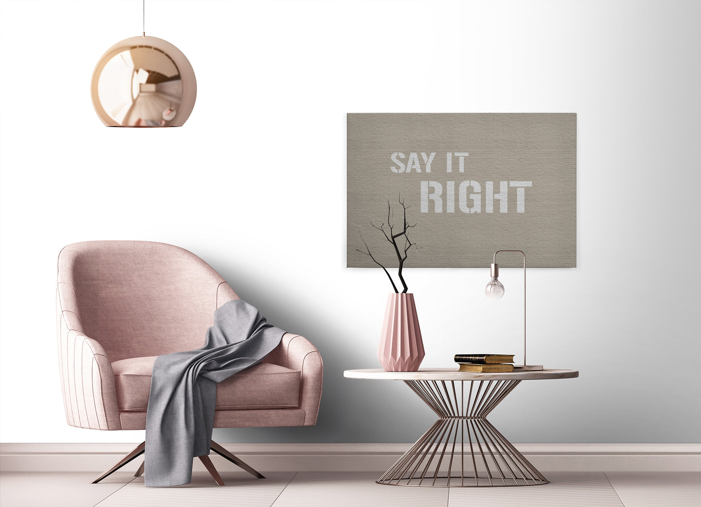 Leinwandbild Zitate Beige Grau 90x60 DD120424 Keilrahmen Wandbild Leinwand
