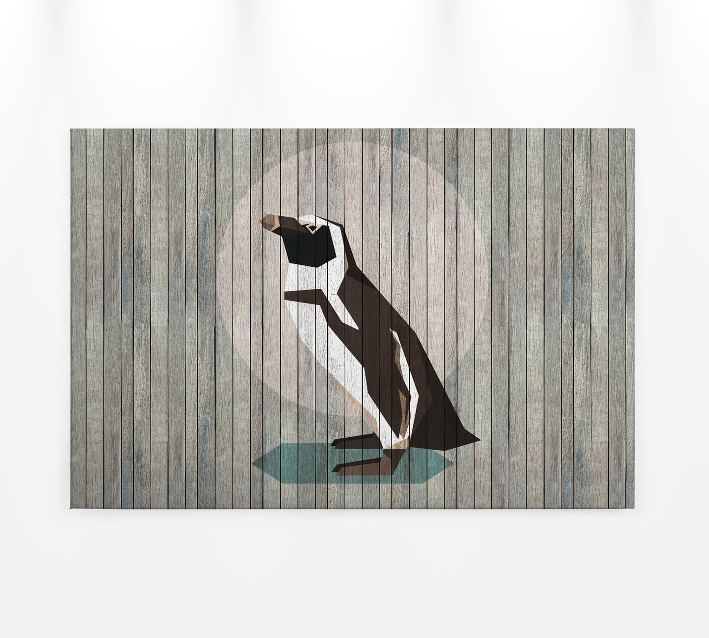 Pinguin Leinwandbild Grau Schwarz Weiß 90x60 DD120429 Keilrahmen Wandbild