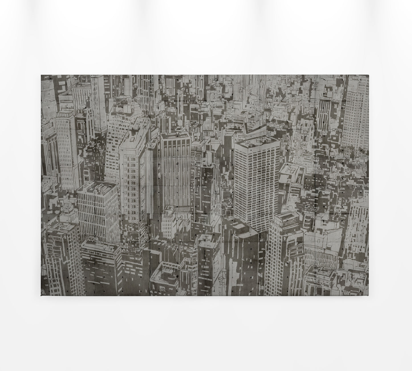 Stadt Leinwandbild Japanisch Grau 90x60 DD120438 Keilrahmen Wandbild Leinwand