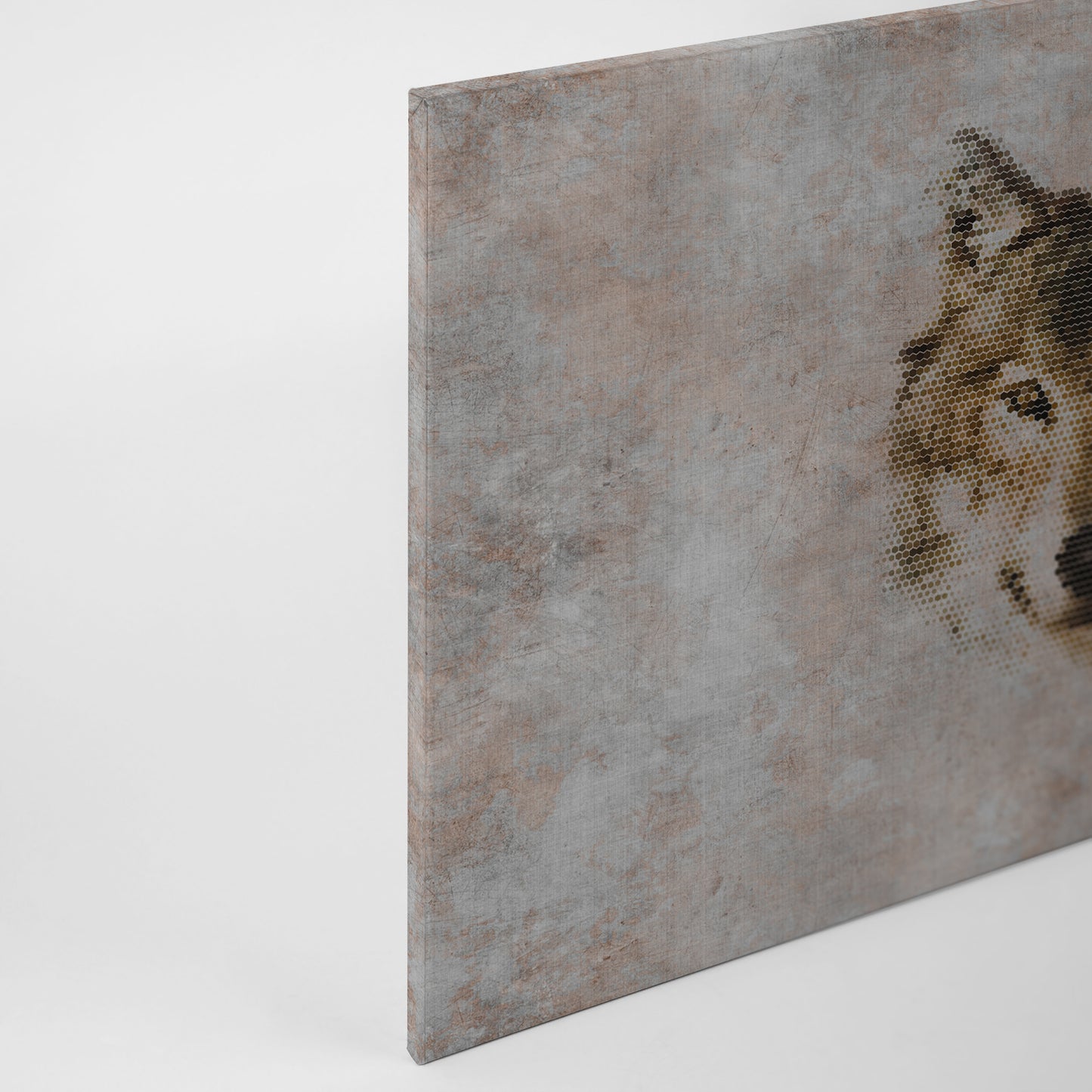 Wolf Leinwandbild Grau Braun 90x60 DD120442 Keilrahmen Wandbild Leinwand Tier