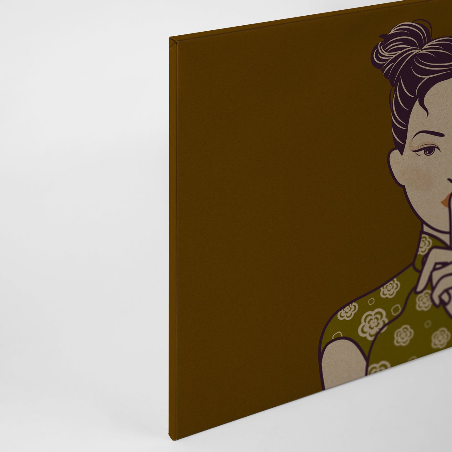 Leinwandbild Frau Gelb 90x60 DD120461 Keilrahmen Wandbild Leinwand Mensch