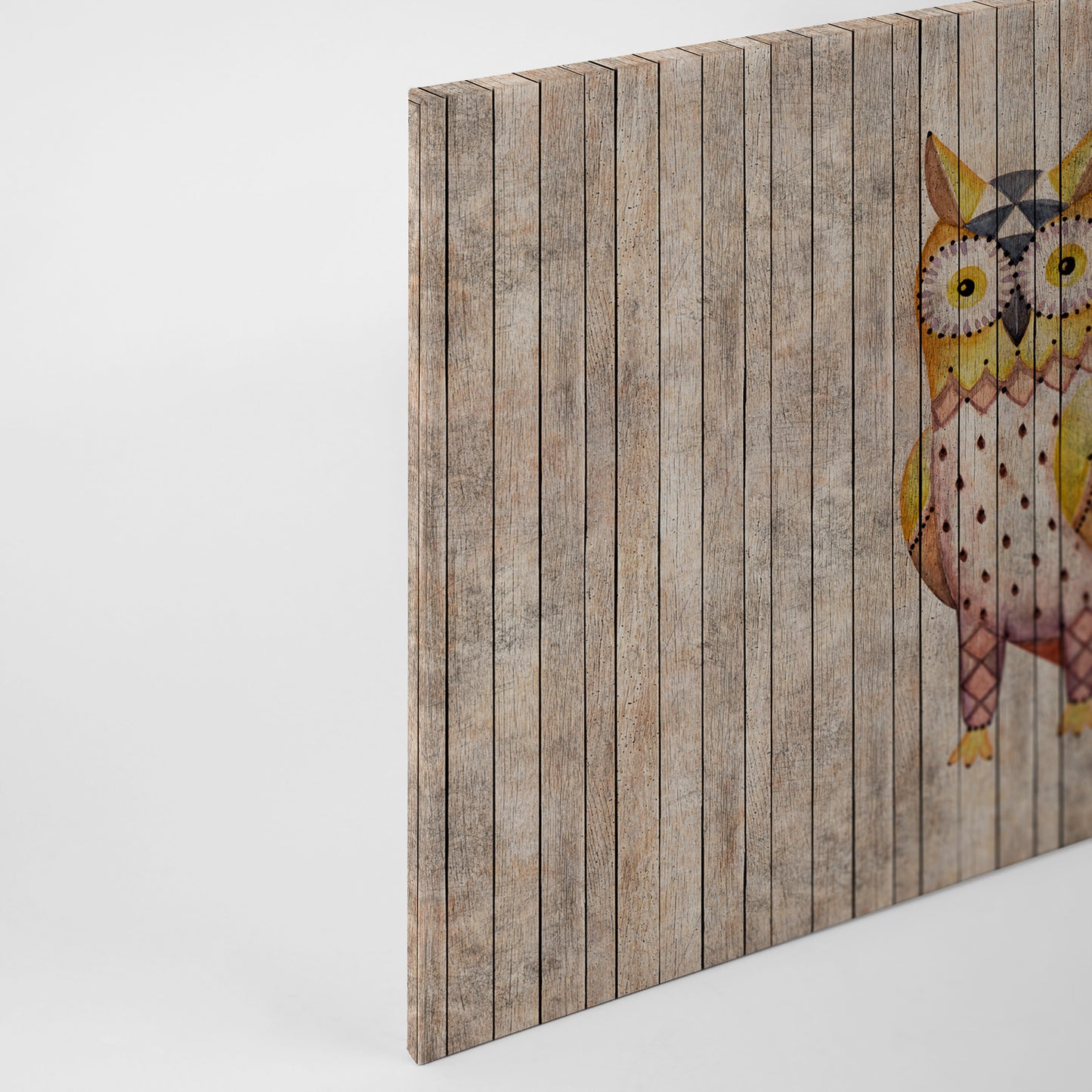 Leinwandbild Eule Braun Gelb Beige 90x60 DD120479 Keilrahmen Wandbild Leinwand