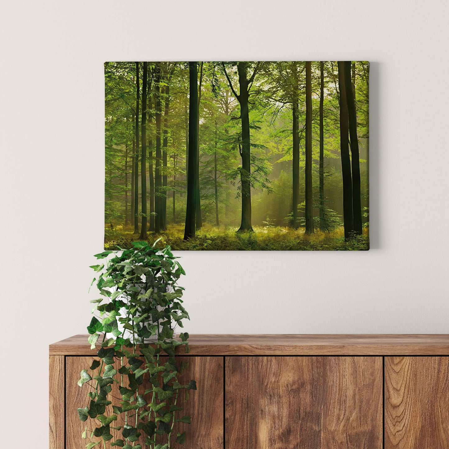Leinwandbild Wald Grün Braun 70x50 DD123014 Keilrahmenbild Wandbild Leinwand