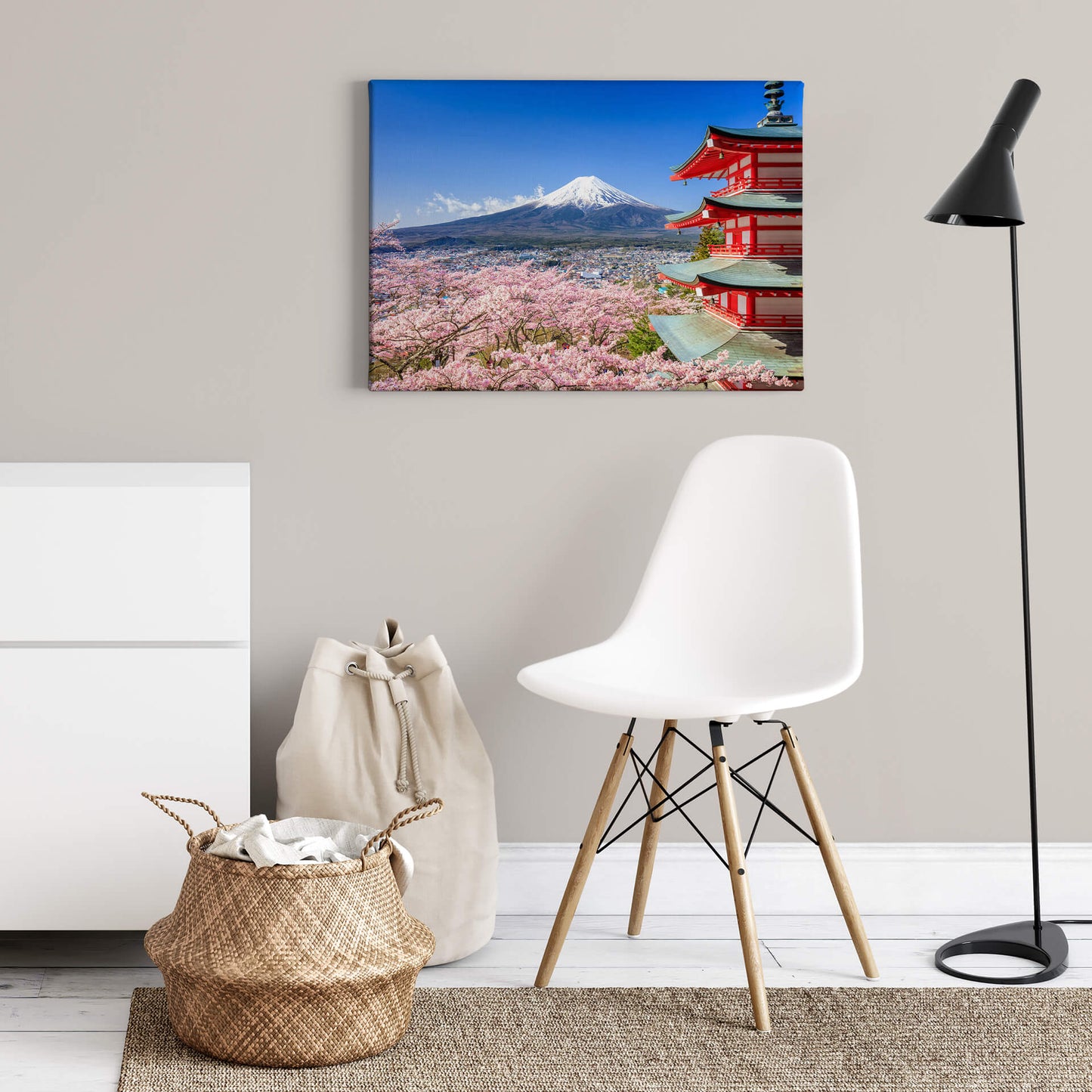 Leinwandbild Mount Fuji Blau Rosa 70x50 DD123043 Keilrahmenbild Wandbild