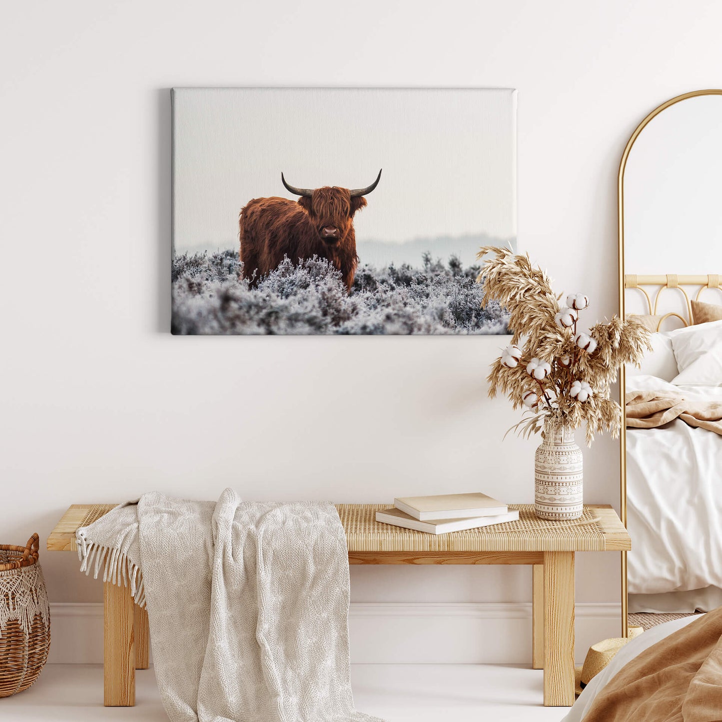 Leinwandbild Stier Braun Grau 70x50 DD123044 Keilrahmenbild Wandbild Leinwand