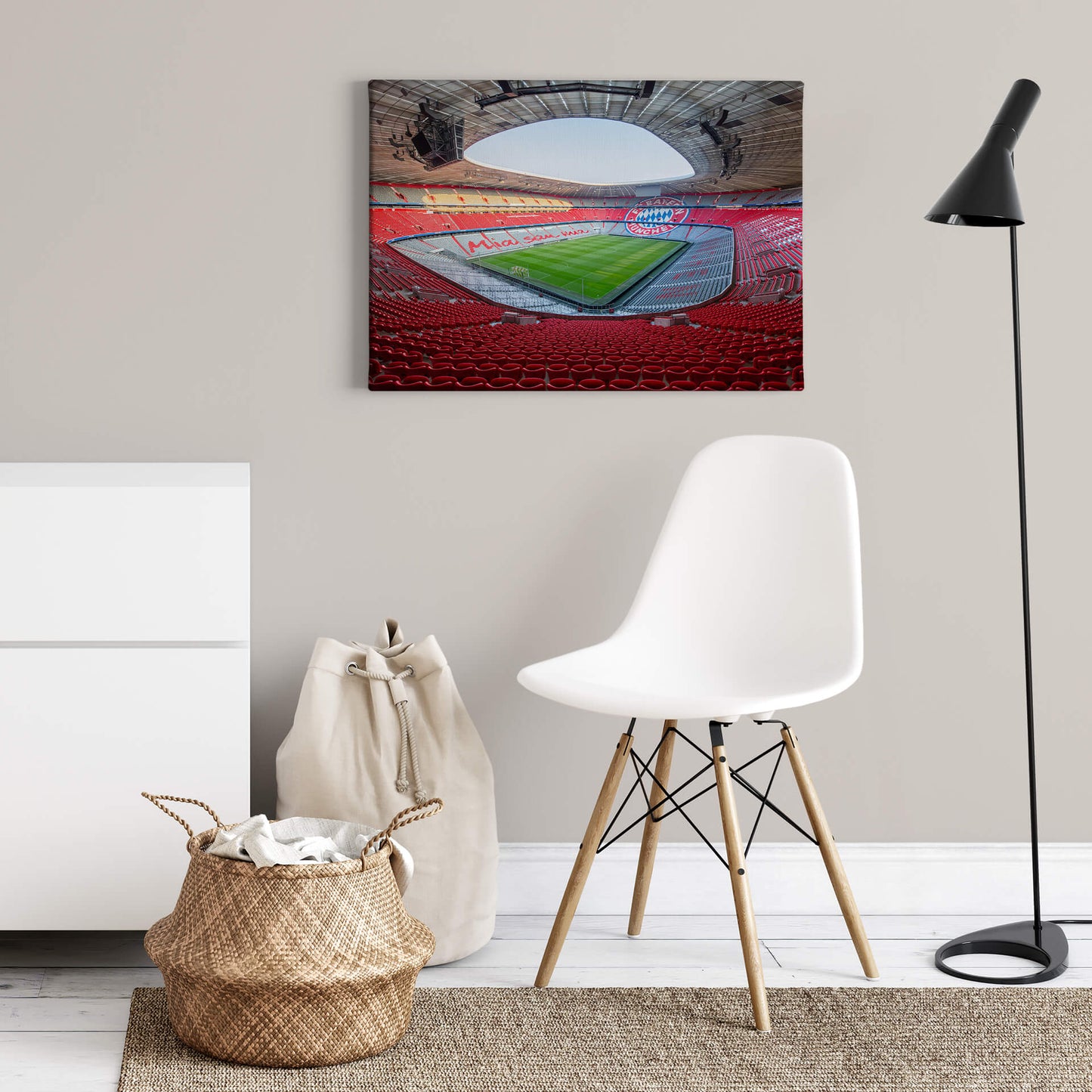 Leinwandbild FC Bayern Stadion 70x50 DD123057 Keilrahmenbild Wandbild Leinwand