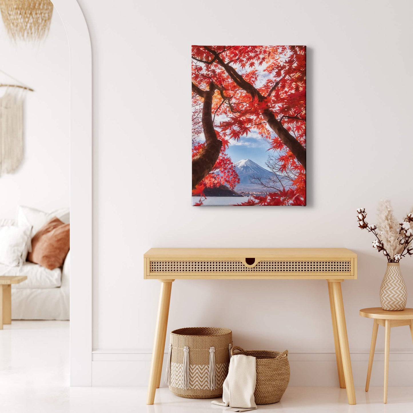 Leinwandbild Blätter Baum Rosa 50x70 DD123130 Keilrahmenbild Wandbild Natur