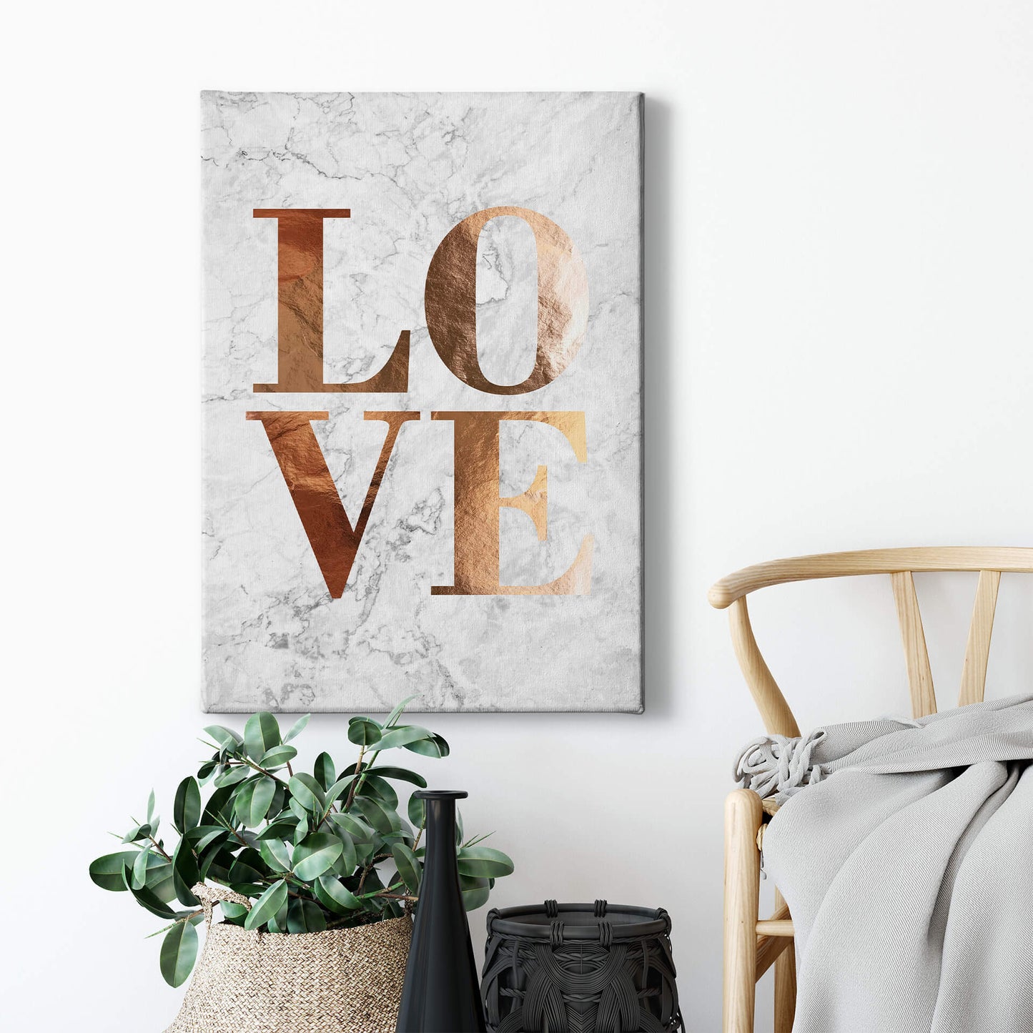 Leinwandbild Schriftzug Weiß Gold Grau 50x70 DD123149 Keilrahmenbild Wandbild