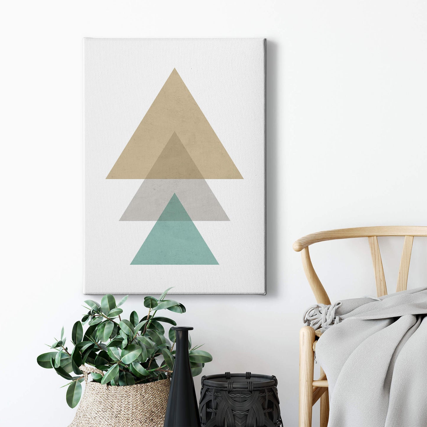 Leinwandbild Geometrisch Gold Blau Weiß 50x70 DD123164 Keilrahmenbild Wandbild