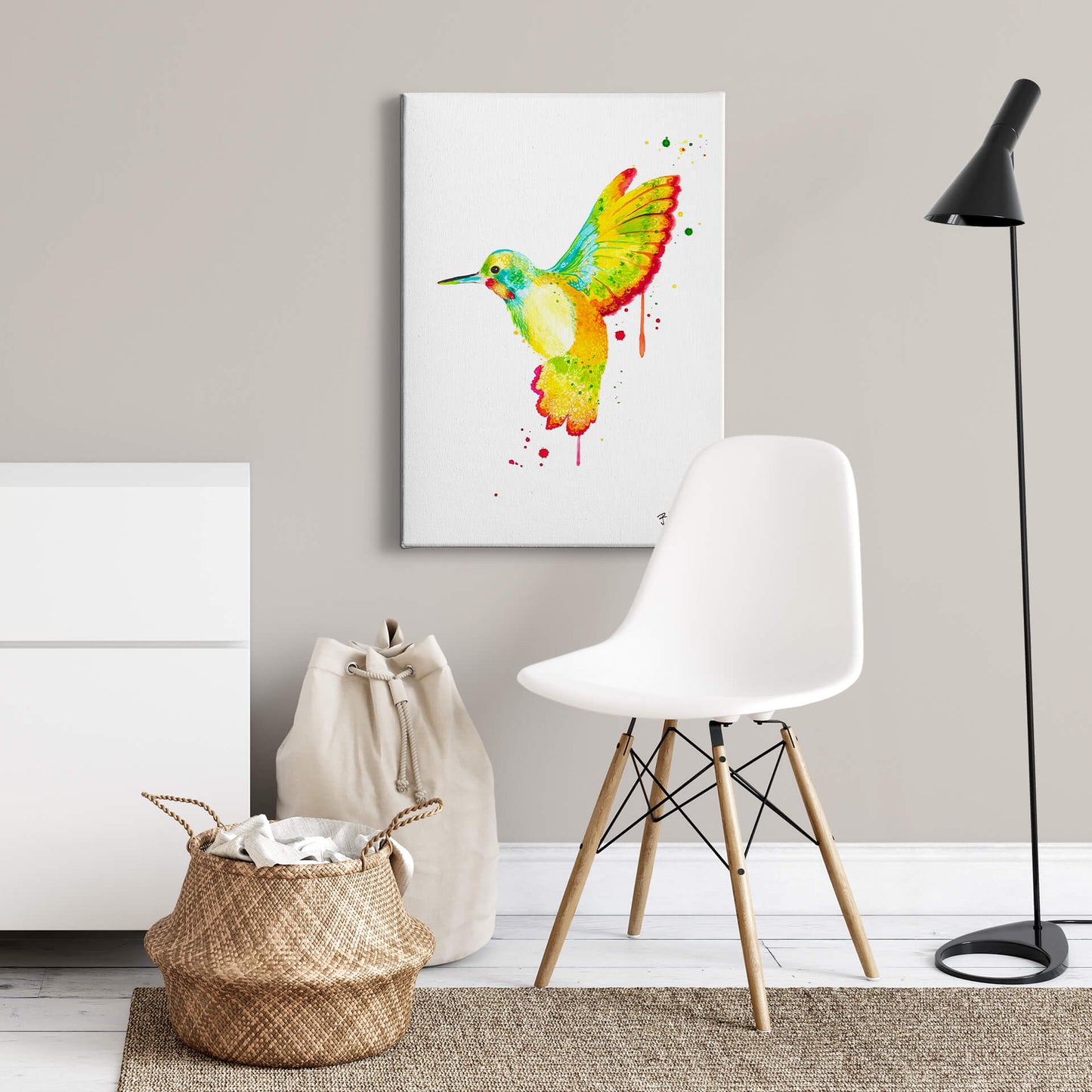 Vogel Leinwandbild Kunst Bunt 50x70 DD123171 Keilrahmenbild Wandbild Leinwand