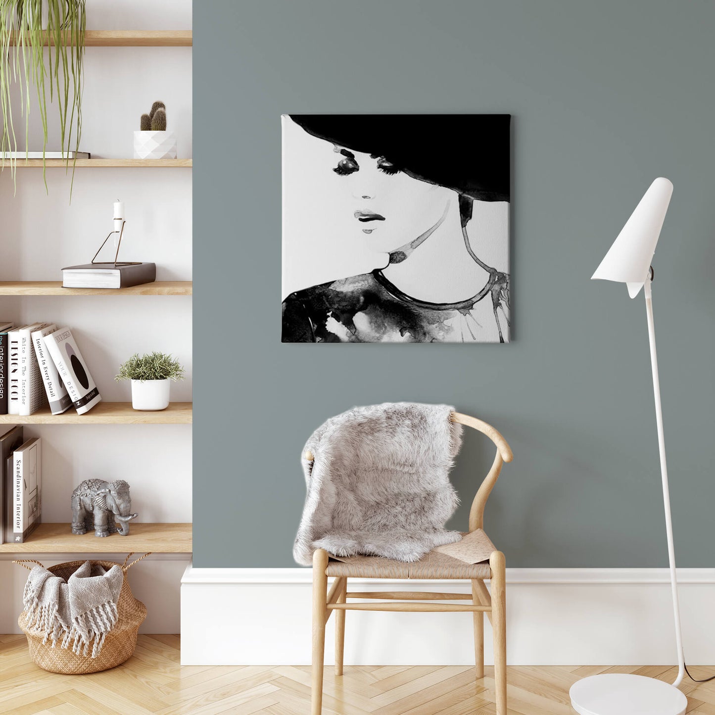 Leinwandbild Frau Schwarz Weiß 50x50 DD123252 Keilrahmen Wandbild Leinwand