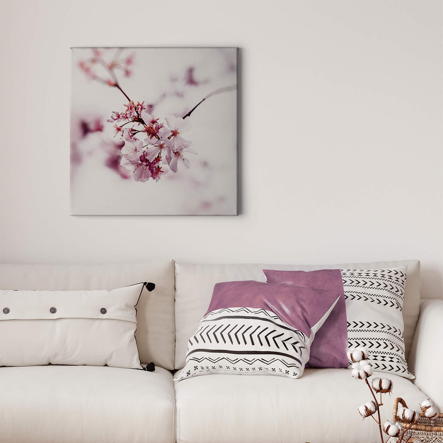 Kirschblüte Leinwandbild Rosa 50x50 DD123258 Keilrahmenbild Wandbild Leinwand