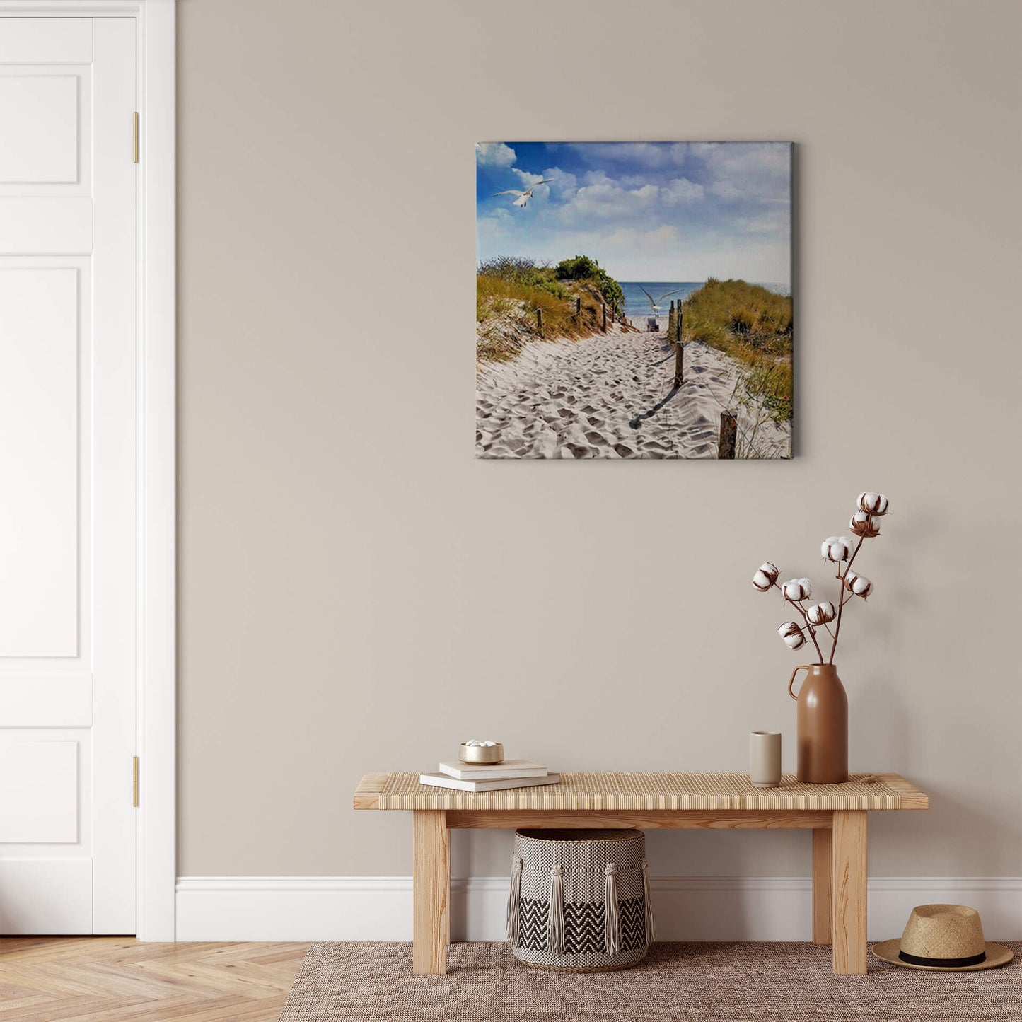 Leinwandbild Meer Strand Blau Grün 50x50 DD123274 Keilrahmen Wandbild Leinwand