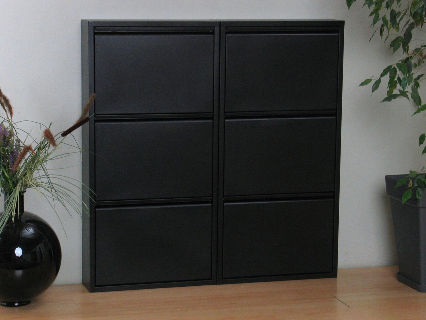XL Schuhschrank Pisa New 6 Klappen Metall Schuhkipper Schuh Regal Ablage Schrank